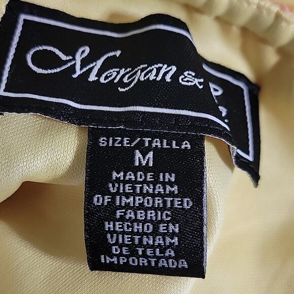 Morgan and Co. Juniors Mini Dress With Layered Skirt Yellow Peach Size M NWT - Picture 9 of 13